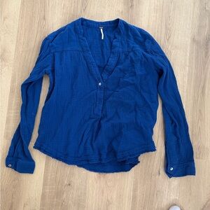 Free People Blue Blouse